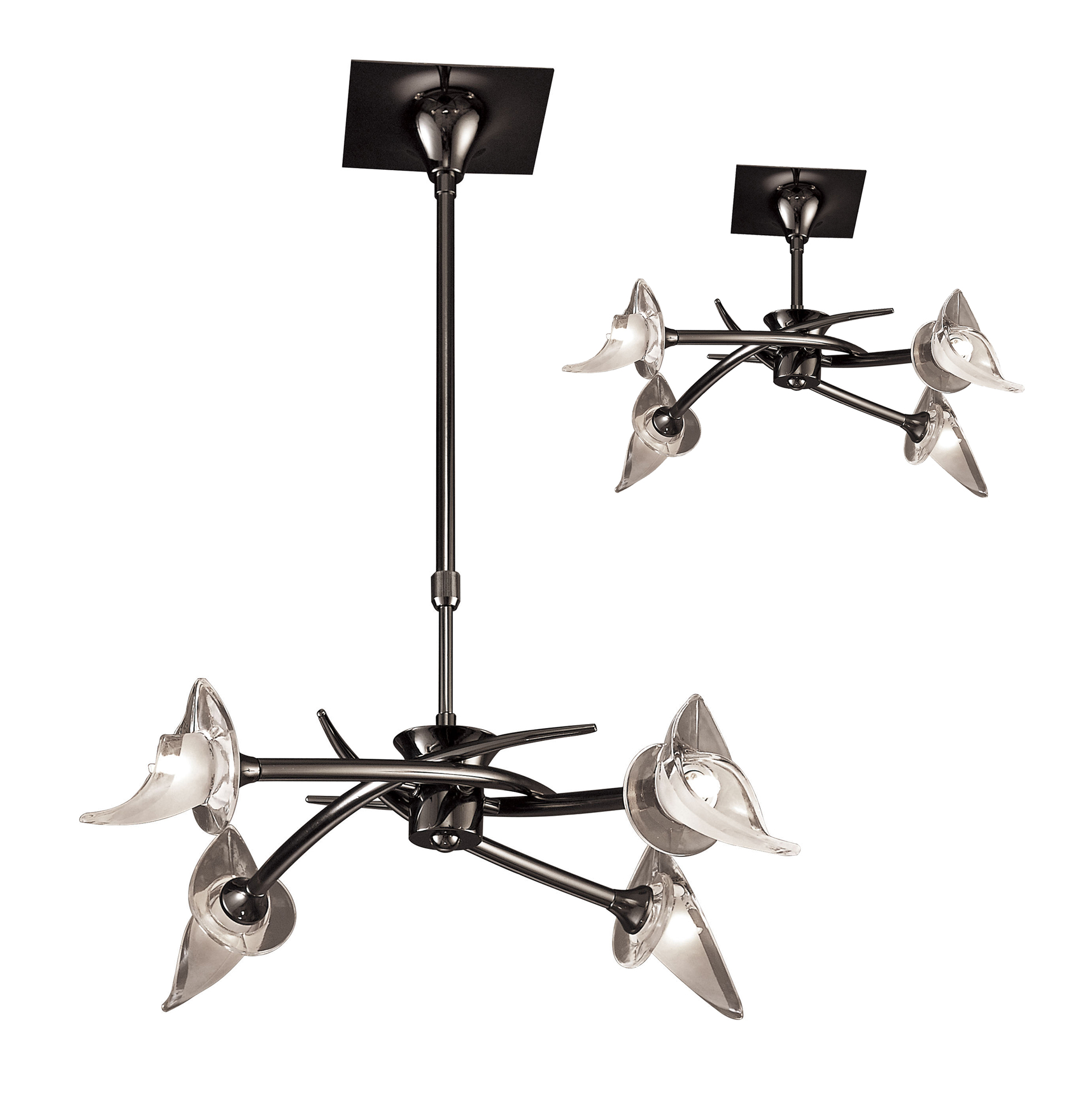 Flavia Black Chrome Ceiling Lights Mantra Multi Arm Fittings Flavia Black Chrome Ceiling Lights Mantra Multi Arm Fittings